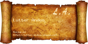 Lutter Andos névjegykártya